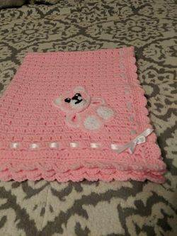 Handmade crocheted baby blanket