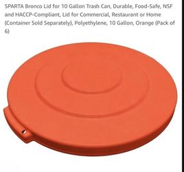 New 6-Pack SPARTA Bronco Lid for 10 Gallon Trash Can, Durable Food-Safe, NSF and HACCP-Compliant