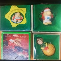Vintage "Ziggy " Ornaments 3 Ziggy And One Hallmark Angel And Himself The Elf