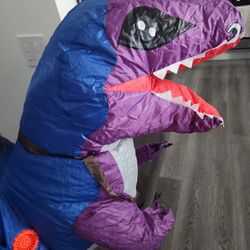 costume Inflatable dinosaur purple and blue