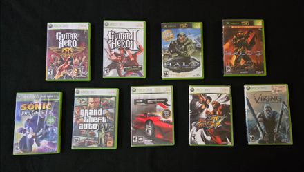 7 Xbox 360 and 2 Original Xbox Game Bundle