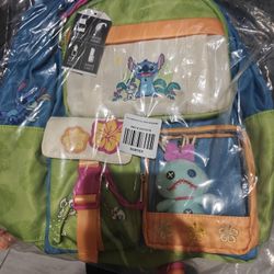 Disney Lilo & Stitch Tropical Multi-Pocket Backpack With Scrump Plush