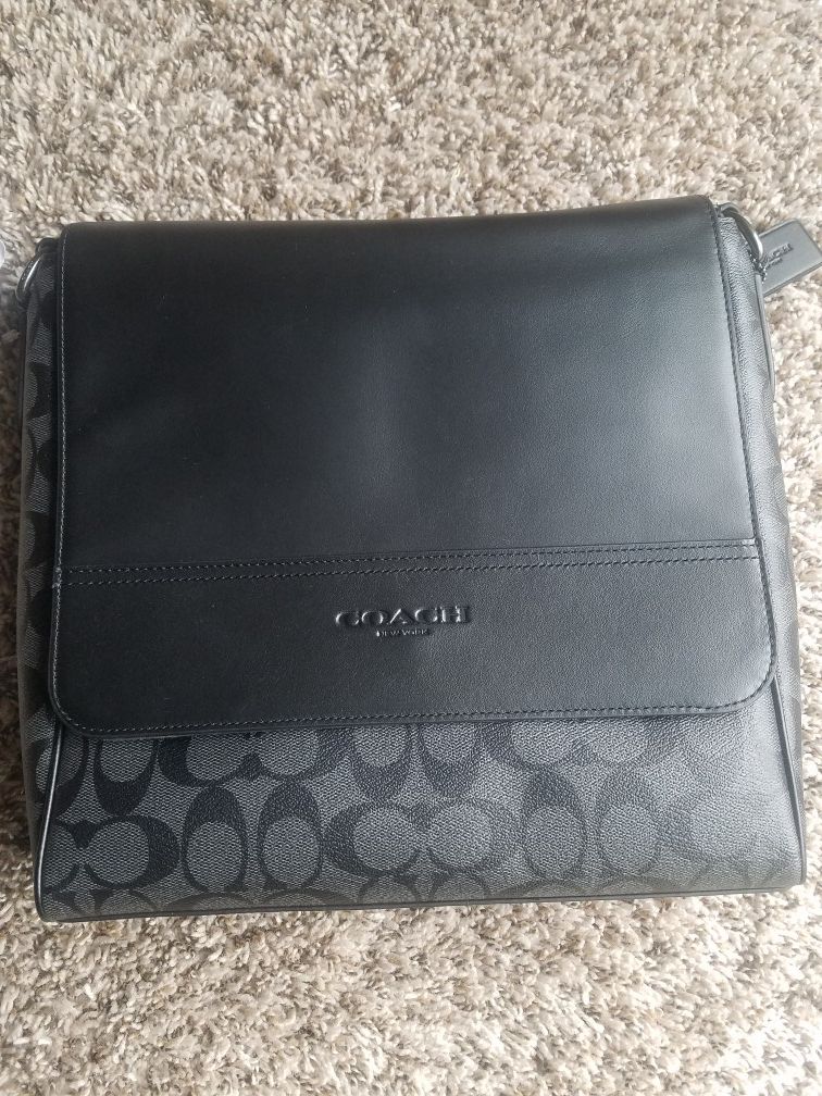 Coach bag Charcoal and Black (HSTN MAP BAG SIG) Brand New UNUSED