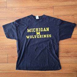 Michigan Wolverines AS Sports Navy Blue T Shirt Size XL