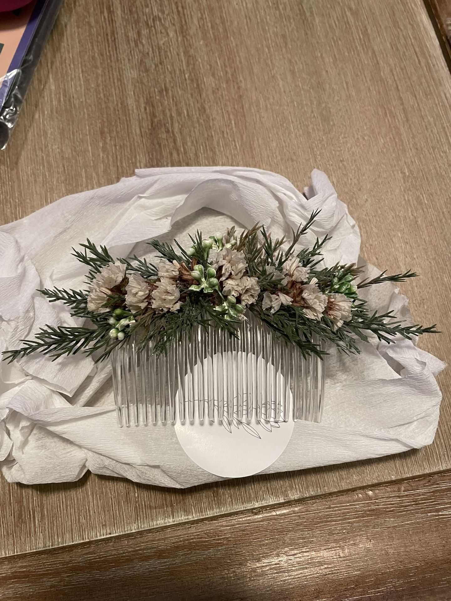 Winter Wedding Floral Hair Comb
