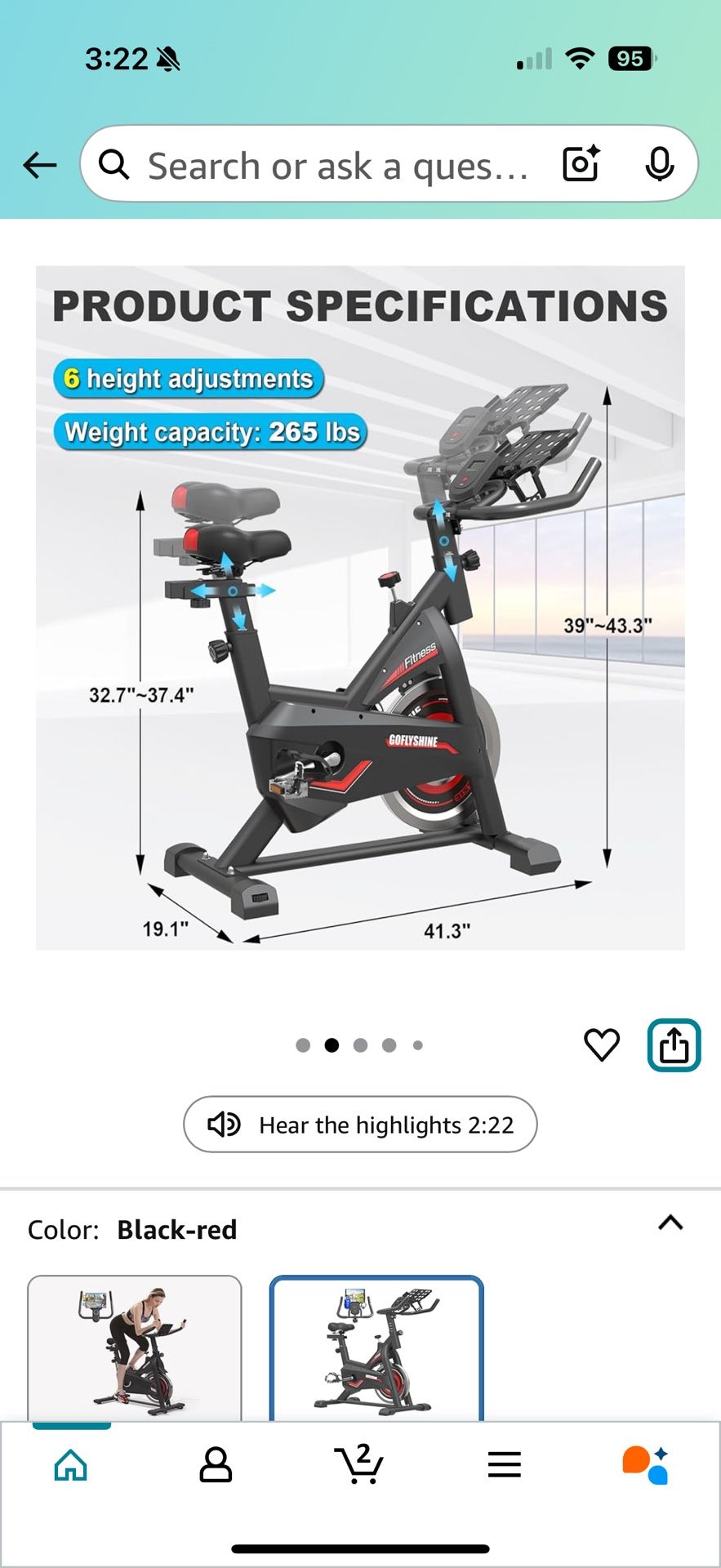 New Exercise Bike Goflyshine Assembled