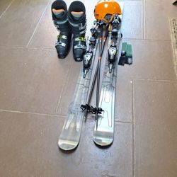Like New 172 line skis Salomon Boots 345mm. Poles and helmet