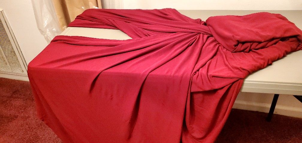 Burgundy Fabric. 7 Yards Long, 65" Wide