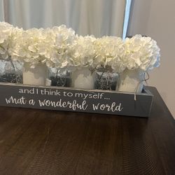 Mason jar Table Center Piece With Fairy Lights 