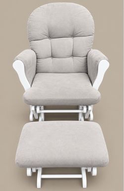 Gray Glider Chair with Ottoman