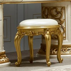 Fiori di Milano Ivory/Gold Highlights Stool / HD-ST903