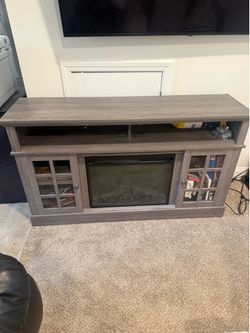 Electric fireplace TV stand used