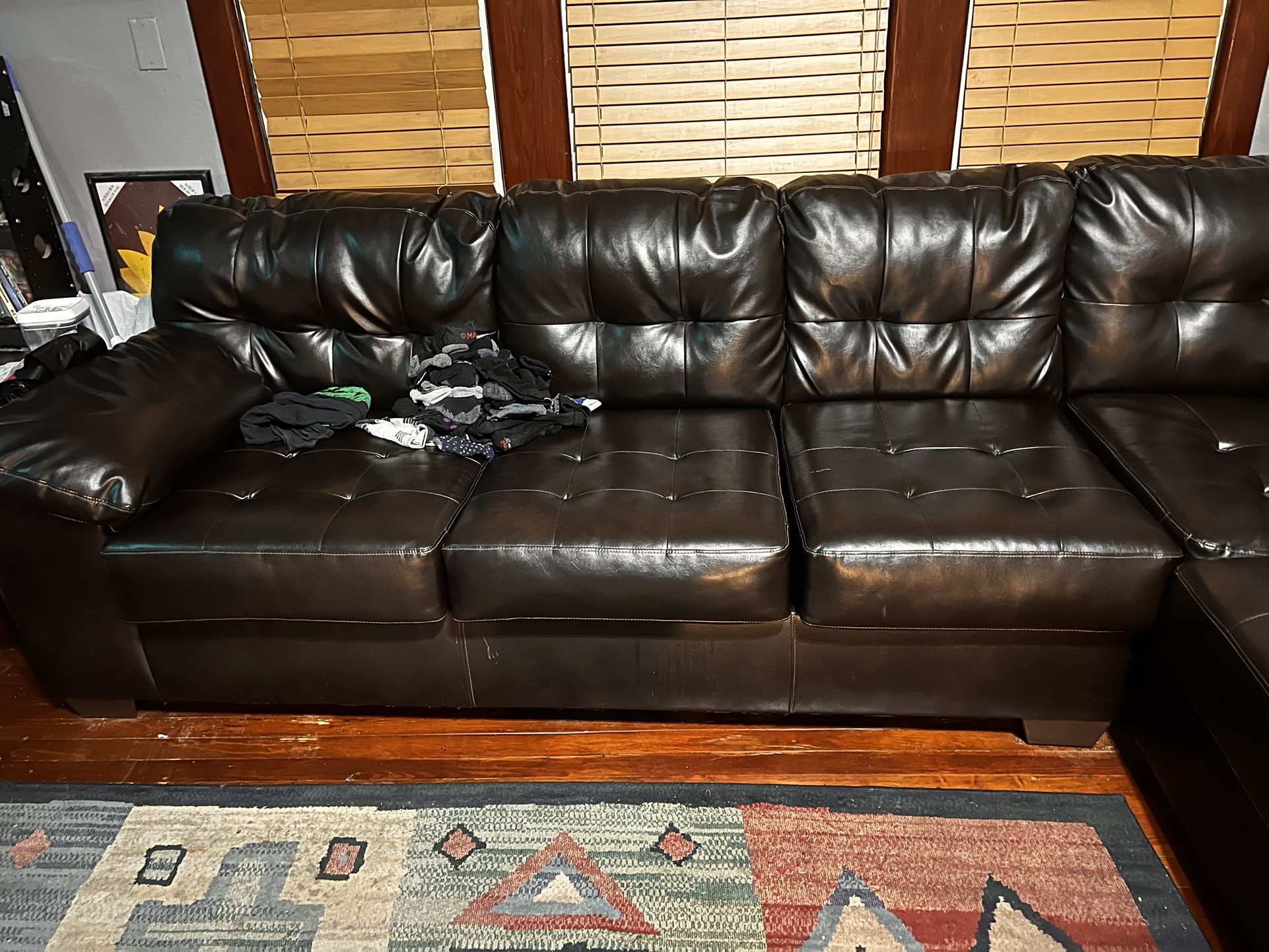 Real Leather Couch Sectional 