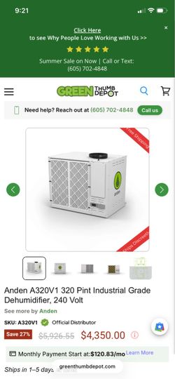 Anden A320V1 Dehumidifier