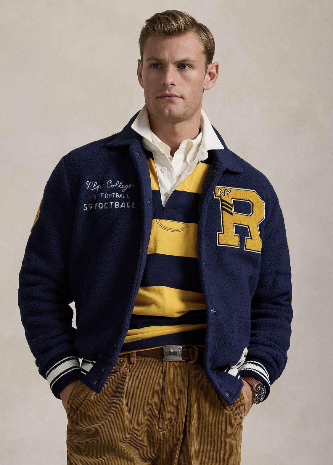 Polo Ralph Lauren Football State Champs Letterman Varsity R Jacket