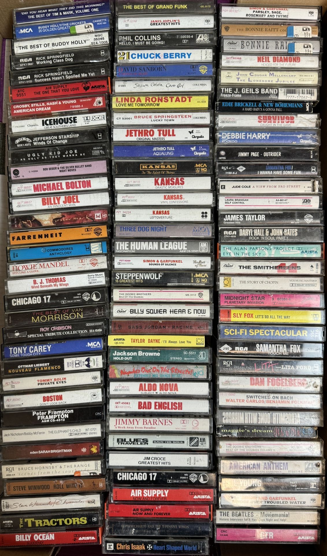 250+ CASSETTE TAPES AT $1 EACH. MOST GENRES