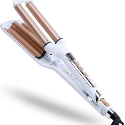 3 Barrel Professional Hair Crimper, 0.6 Inch, Ceramic, Variable Heat