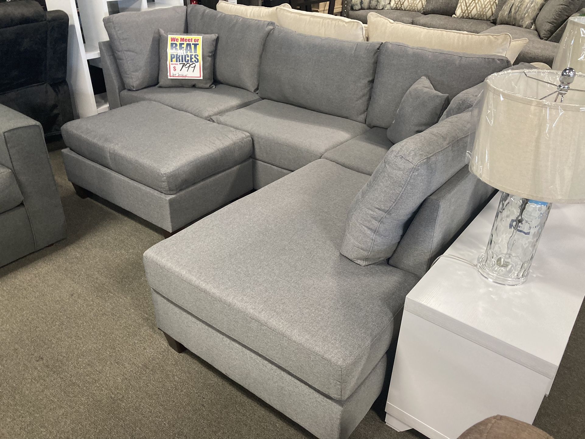 3 PCS SECTIONAL 💙‼️ $799 With Ottoman! Easy Financing!