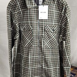 Men's Only & Sons Spruce Checkered Zippered Flannel Size 2XL