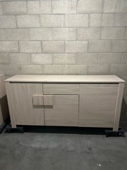 Modern Light Oak Finish Sideboard Buffet Cabinet 2 Available