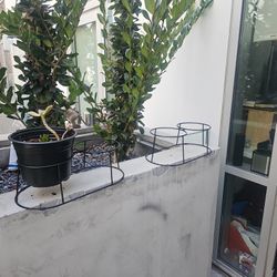 2 Flower Pot Metal Holders 