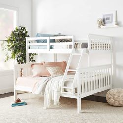 Rigel White Twin over Full Bunk Bed 