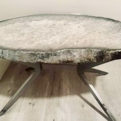 Stunning real prasiolite agate slice coffee table