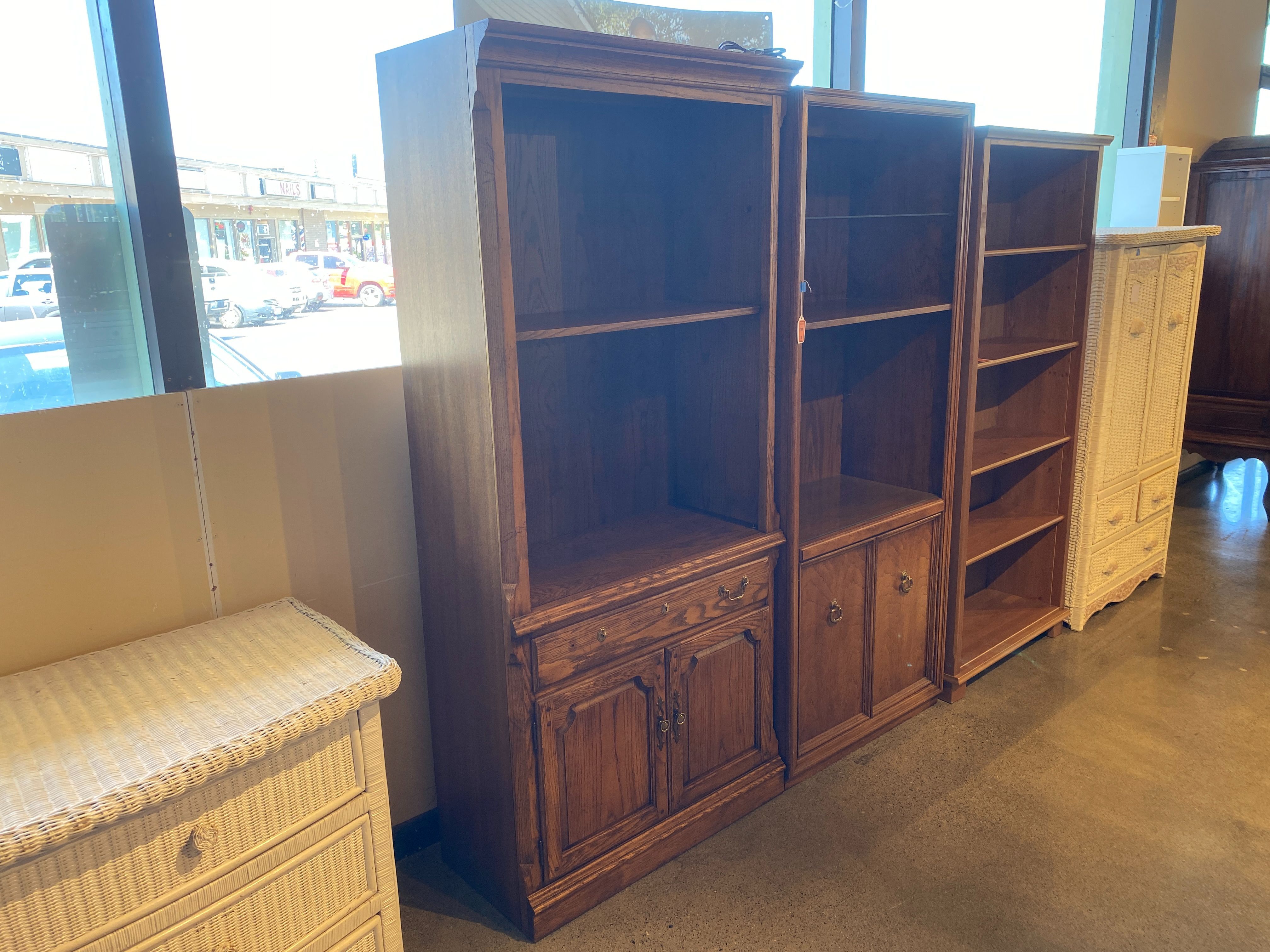 THOMASVILLE Wooden Bookcase with Lower Cabinet Storage