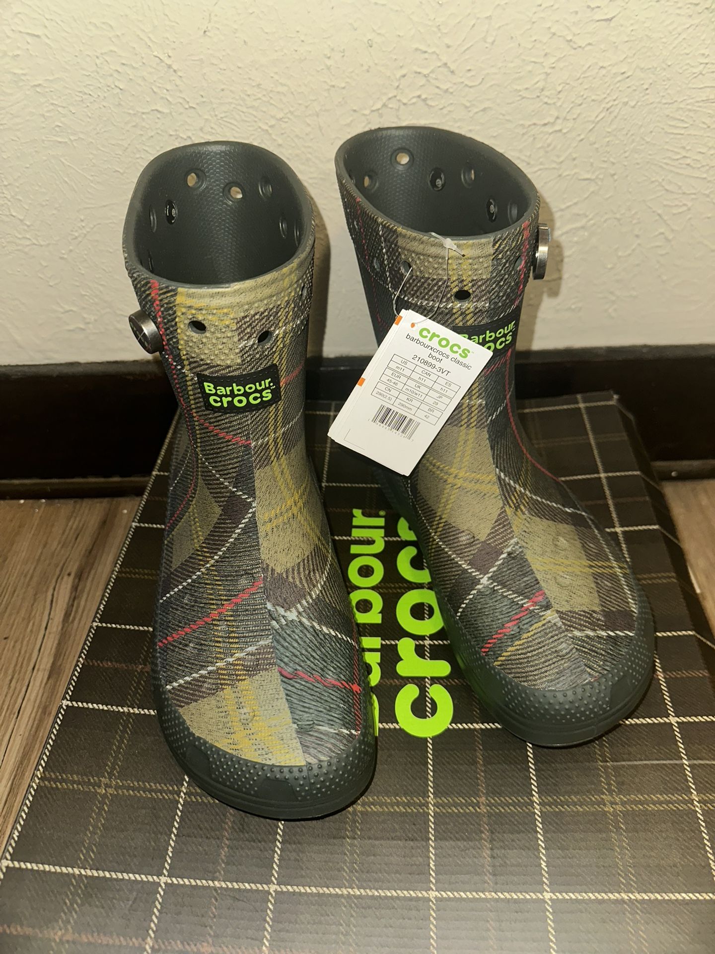 Barbour X Crocs Boots Size 11