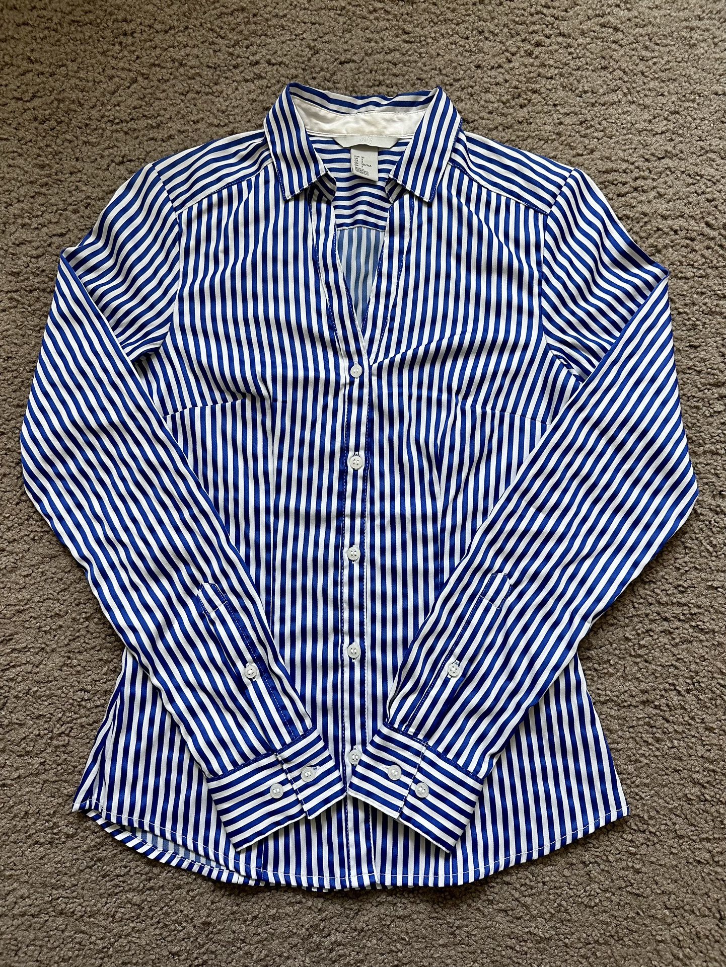 H&M Striped Slim Fit Dress Shirt (Size 2/XS) - LOCAL MEETUP ONLY