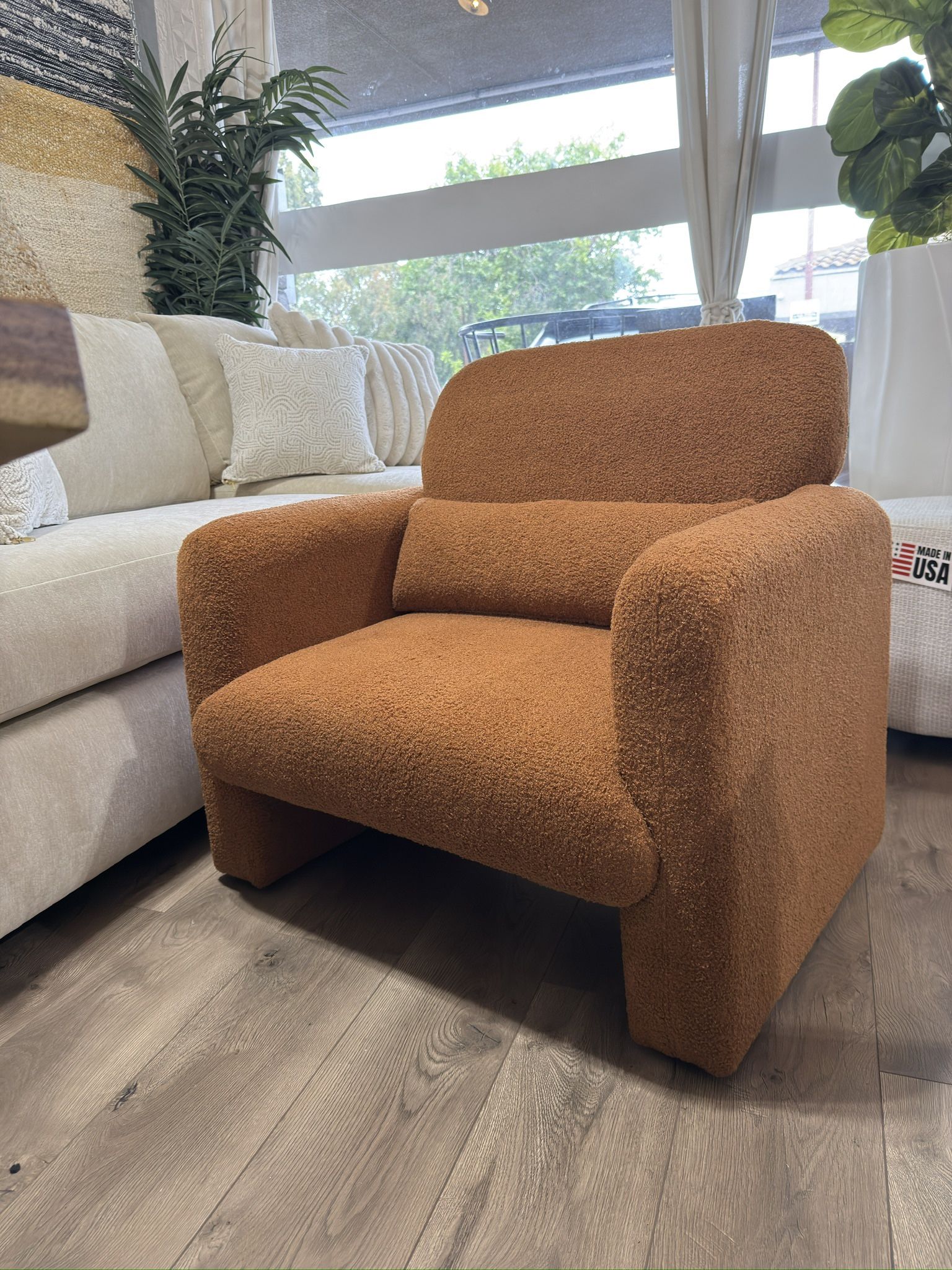 Pair Of Two Accent Chairs In contemporary Boucle