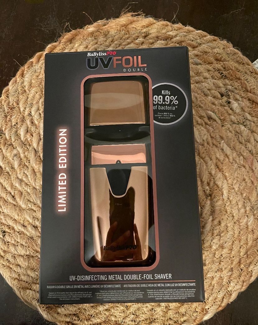 babylisspro uv double foil shaver – rose gold limited edition 