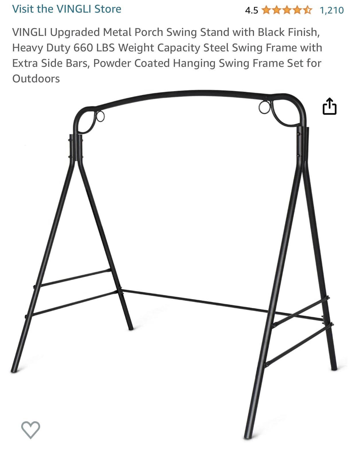 Metal Porch Swing Stand