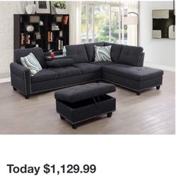 New Sectional Sofa w/coffee Table 