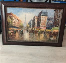 Large framed Eiffel tower