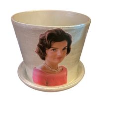 Elegant Planter With Jackie Kennedy Portrait