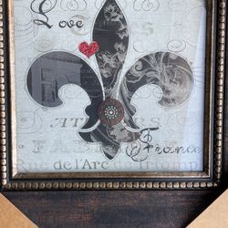 Love France Wood Frame Embellished Picture 