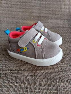 Toddler Boys Size 3 Gray Velcro/Slip-on Tennis 