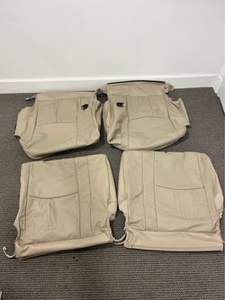 Tan Leather Car Seat Covers Set of 4