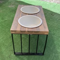 Doggie Dinner Table With Double Bowl