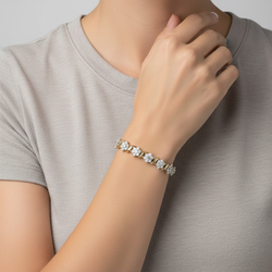 14K Yellow Gold 7" Diamond Tennis Bracelet - 0.70ct