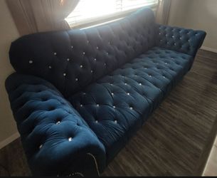 Blue Tufted Couch