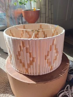 Boho Yarn Wrapped Lamp Shade Pendant