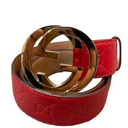 New Gucci Red Guccisima belt 30/32 waist 