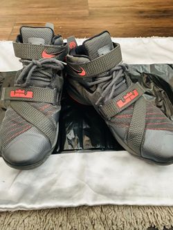NIKE  LeBron Soldier 9(IX) Premium Basketball Men’s Sneakers Dark Gray/Hot Lava Size 13