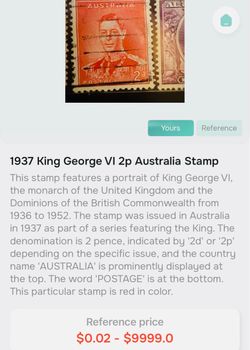 1937 Australia King George VI 2d Stamp