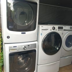 Maytag front load washer and dryer set both works good 2️⃣ months warranty 📌