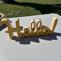 Yellow 'Hello' Sign