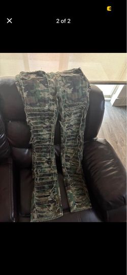 Camo Distressed Ripped Jeans