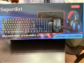 Snpurdiri ST-KM9 Illuminated Wired USB Gaming Combo Keyboard/Mouse/Headset